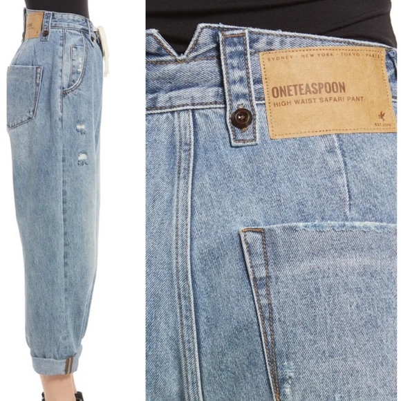 One Teaspoon | Venice Ultra High-Rise Waist Safari Pant Relaxed Jeans - Picture 10 of 14